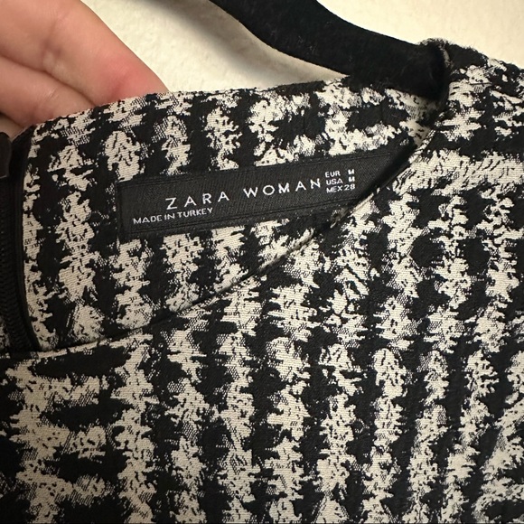 Zara Mini Dress Houndstooth Pattern Sz M - Picture 4 of 4